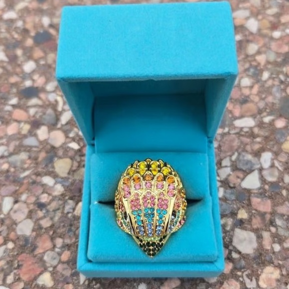 Kurt Geiger Vibrant Eagle Ring with Multicolor Stones - Picture 1 of 4